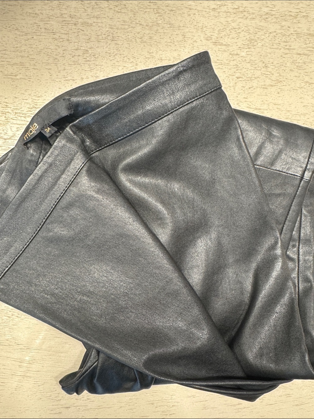 Maje Black Faux Leather Leggings